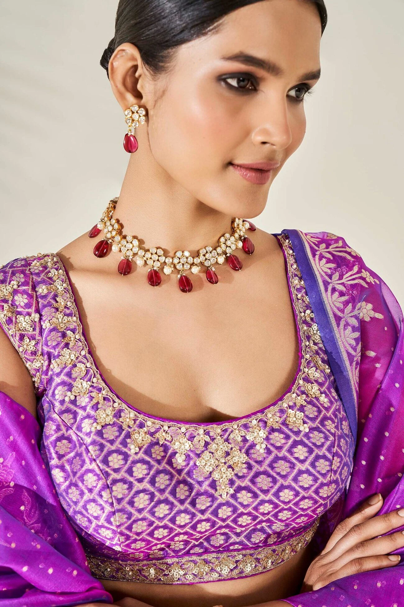 Amari Lehenga Set - Purple 7 Amari Lehenga Set - Purple - Image 5