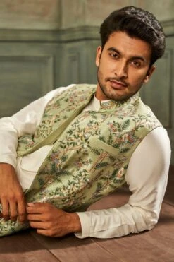 Chhay Bandi- Sage Green -Anita Dongre admens f21b15rs sage green 5