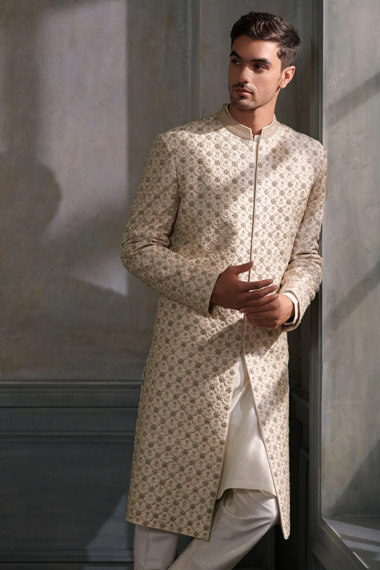 Likesh Sherwani – Beige 3 Likesh Sherwani – Beige