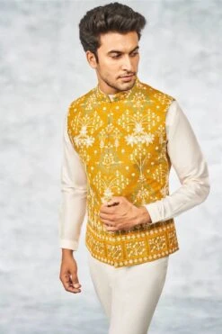 Yajvin Bandi – Mustard -Anita Dongre admens s21b21ms mustard 4